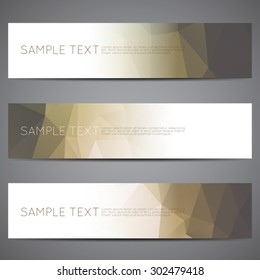 Modern vector banners polygonal background set