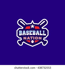 Modern vector baseball championship shield logo emblem