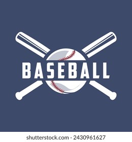 Modern vector baseball logo baseball softball sport simple bat and ball template illustration