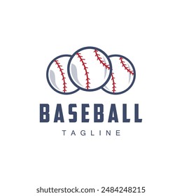 Modern vector baseball logo baseball softball sport simple bat and ball template illustration