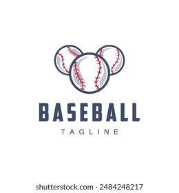 Modern vector baseball logo baseball softball sport simple bat and ball template illustration