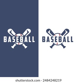 Modern vector baseball logo baseball softball sport simple bat and ball template illustration