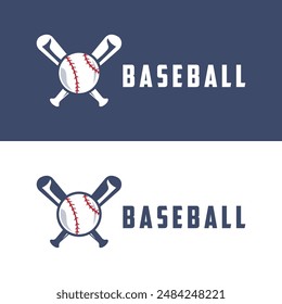 Modern vector baseball logo baseball softball sport simple bat and ball template illustration