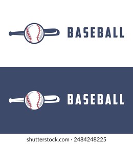 Modern vector baseball logo baseball softball sport simple bat and ball template illustration