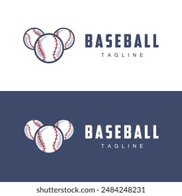 Modern vector baseball logo baseball softball sport simple bat and ball template illustration