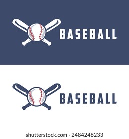 Modern vector baseball logo baseball softball sport simple bat and ball template illustration