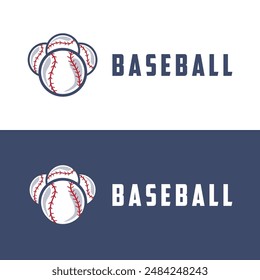 Modern vector baseball logo baseball softball sport simple bat and ball template illustration