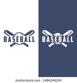 Modern vector baseball logo baseball softball sport simple bat and ball template illustration