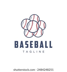 Modern vector baseball logo baseball softball sport simple bat and ball template illustration