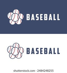 Modern vector baseball logo baseball softball sport simple bat and ball template illustration