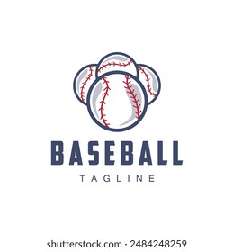 Modern vector baseball logo baseball softball sport simple bat and ball template illustration