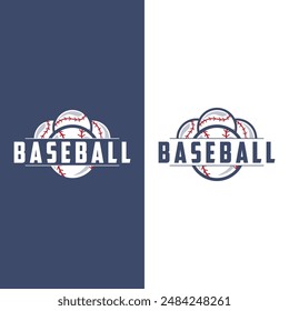 Modern vector baseball logo baseball softball sport simple bat and ball template illustration