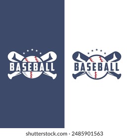 Modern vector baseball logo baseball softball sport simple bat and ball template illustration