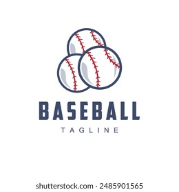 Modern vector baseball logo baseball softball sport simple bat and ball template illustration