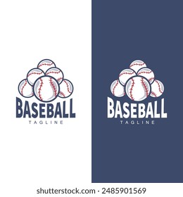 Modern vector baseball logo baseball softball sport simple bat and ball template illustration