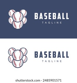 Modern vector baseball logo baseball softball sport simple bat and ball template illustration