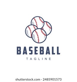 Modern vector baseball logo baseball softball sport simple bat and ball template illustration