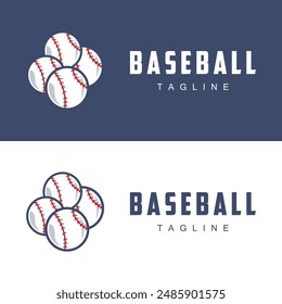 Modern vector baseball logo baseball softball sport simple bat and ball template illustration