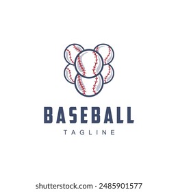 Modern vector baseball logo baseball softball sport simple bat and ball template illustration