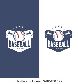 Modern vector baseball logo baseball softball sport simple bat and ball template illustration