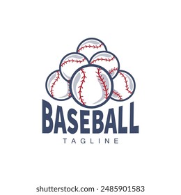 Modern vector baseball logo baseball softball sport simple bat and ball template illustration