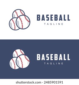 Modern vector baseball logo baseball softball sport simple bat and ball template illustration