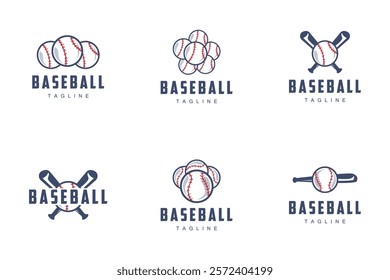 Modern vector baseball logo baseball softball sport simple bat and ball template illustration