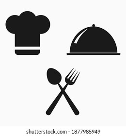 Modern vector black chef hat icon,chef logo