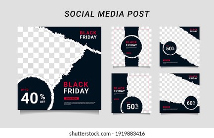 Modern vector black friday sale banner collection social media templates