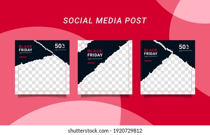 Modern vector black friday sale banner collection social media templates
