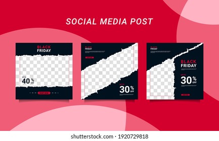 Modern vector black friday sale banner collection social media templates