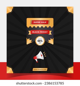 Modern vector Black Friday social media sale banner post design