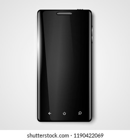 Modern vector black smartphone template with full screen. Mobile phone.