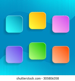 Modern vector blank colorful buttons with transparent shadows