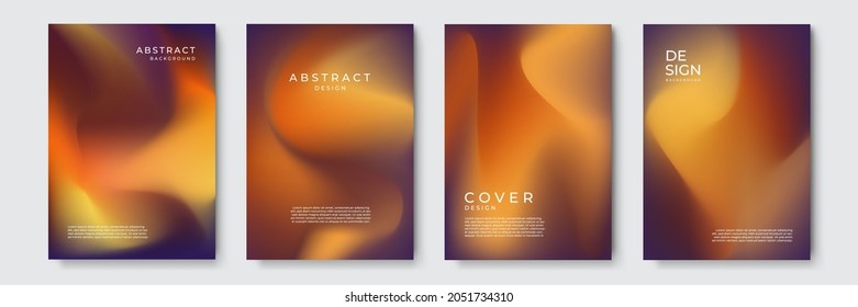 Modern vector blur gradient cover template background. Blurred backgrounds set with modern abstract blurred color gradient patterns on white.