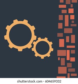 Modern vector brochure or cover design template. Gears icon. Vector illustration