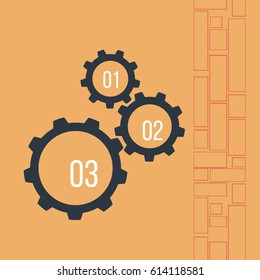 Modern vector brochure or cover design template. Field for text as gear icon. Vector illustration