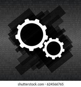 Modern vector brochure or cover design template. Field for text as gear icon. Vector illustration