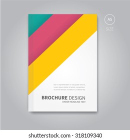 Modern vector brochure flyer with colour lines for book or magazine / colour Vector brochure flyer template design