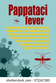 Modern vector brochure, report or flyer design template. Medical industry, biotechnology and biochemistry. Scientific medical designs.  Mosquito transmission diseases relative theme. Pappataci fever 