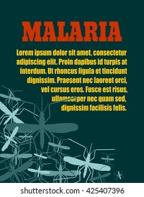 Modern vector brochure, report or flyer design template. Medical industry, biotechnology and biochemistry concept. Scientific medical designs. Mosquito transmission diseases relative theme. Malaria