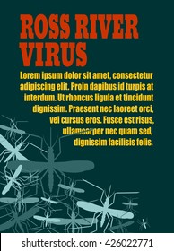 Modern Vector Brochure, Report Or Flyer Design Template. Medical Industry, Biotechnology And Biochemistry. Scientific Medical Designs. Mosquito Transmission Diseases Relative. Ross River Virus