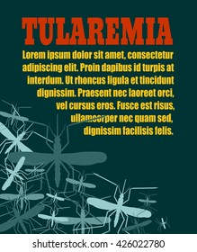 Modern vector brochure, report or flyer design template. Medical industry, biotechnology and biochemistry concept. Scientific medical designs. Mosquito transmission diseases relative theme. Tularemia