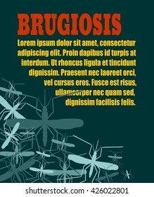 Modern vector brochure, report or flyer design template. Medical industry, biotechnology and biochemistry concept. Scientific medical designs. Mosquito transmission diseases relative theme. Brugiosis