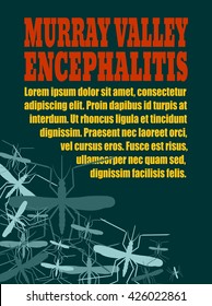 Modern vector brochure, report or flyer design template. Medical industry, biotechnology and biochemistry. Scientific medical designs. Mosquito transmission diseases. Murray Valley encephalitis