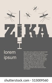 Modern vector brochure, report or leaflet design template. Medical industry, biotechnology and biochemistry. Scientific medical designs. Mosquito transmission diseases relative theme. Zika fever