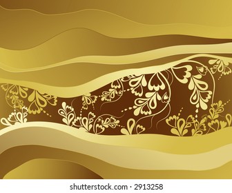 Modern vector brown floral background