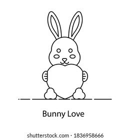 Modern vector of bunny love in line style 