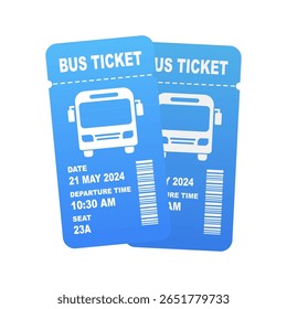 Modern vector bus ticket template. Vector illustration