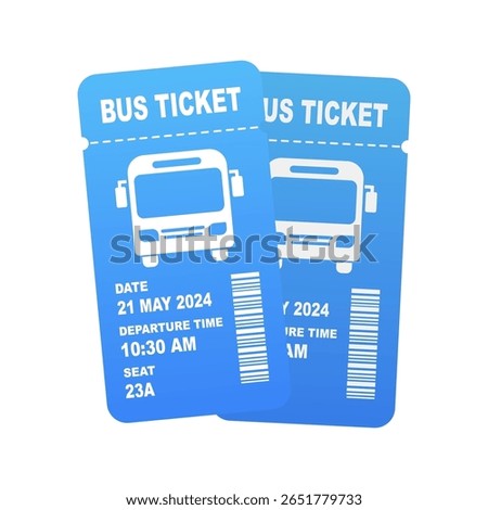 Modern vector bus ticket template. Vector illustration